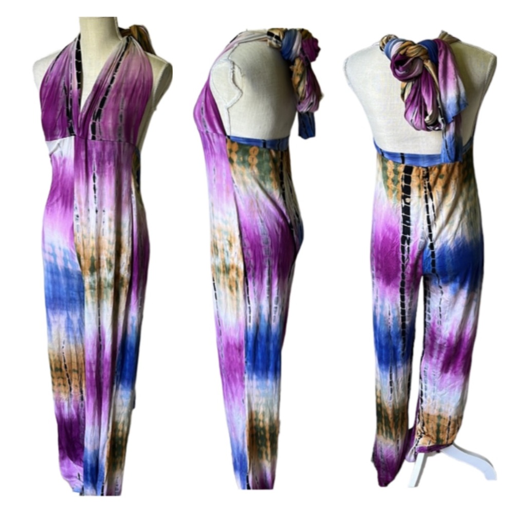 PINKLICIOUS Tie Dye Halter Jumper Size Large - Picture 2 of 11